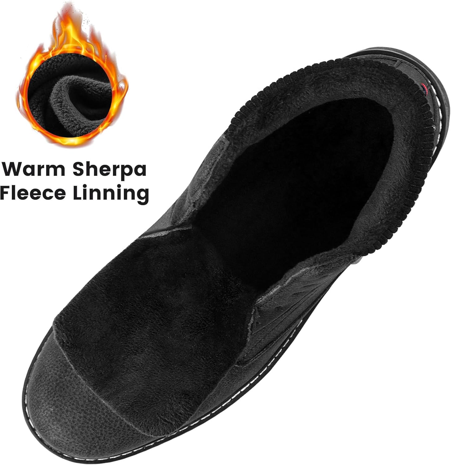 CC-Los Men's Winter Snow Boots with Sherpa Fleece Lining Waterproof Slip-Resistant Insulated Size 8-14
