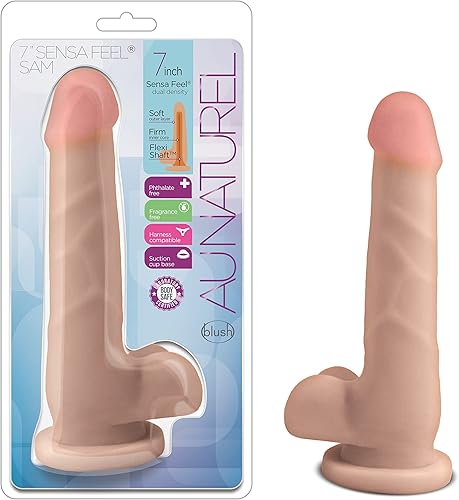 Miniatura 10 de Blush Au Naturel Macho - Consolador realista Sensa Feel de doble densidad de 8.75 pulgadas, pene y bolas - ventosa, compatible con arnés - Juguete
