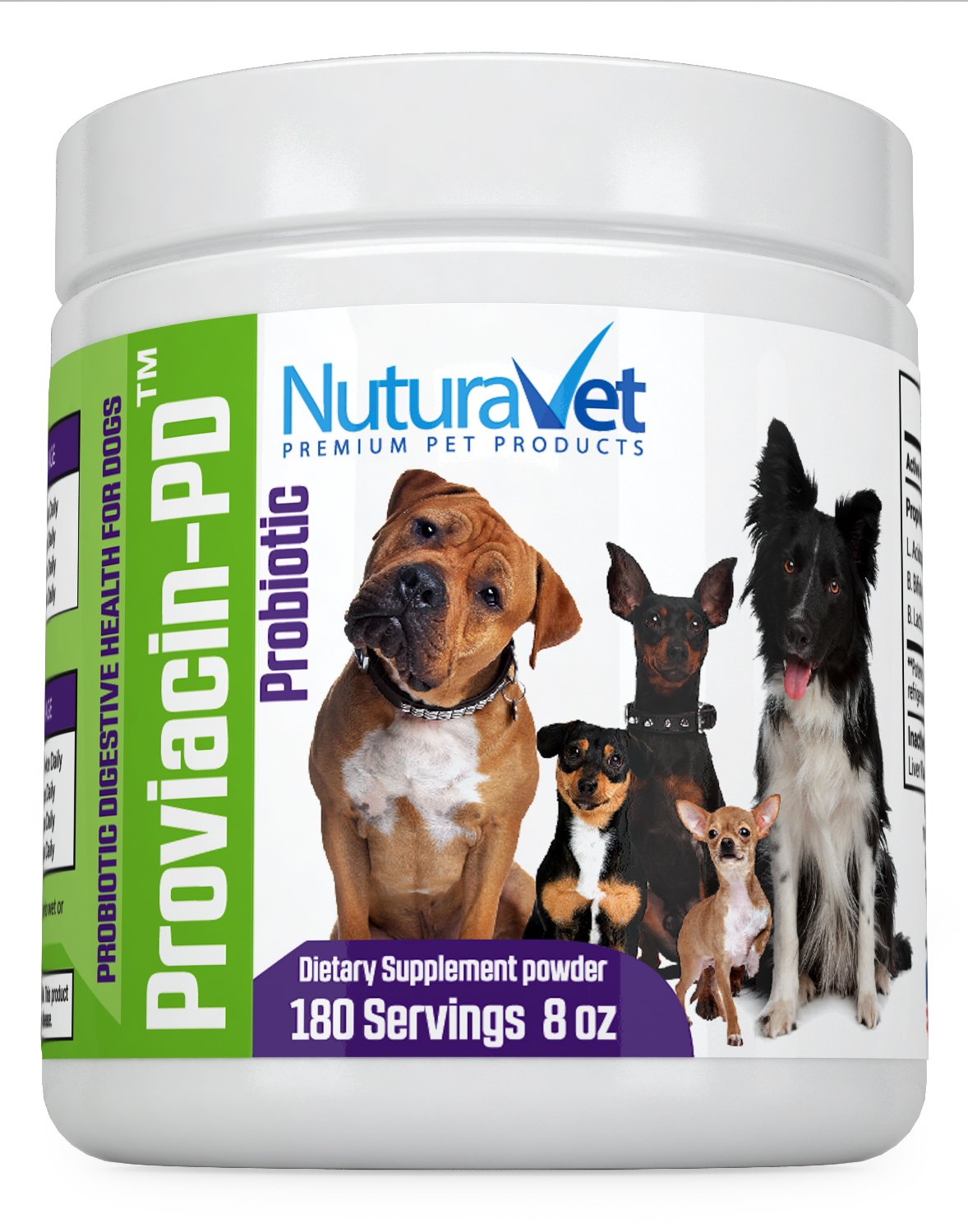 Proviacin-PD Probiotics for Dogs for Active Digestive System, Overall Wellness, Stronger Immune System- Yeast Infections– Powder Supplement: 180 Servings 8oz-GMP Approved-Made in USA