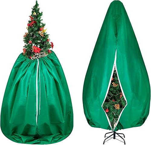 Bolsa de almacenamiento para árbol de Navidad, 6.6 pies de ancho x 9.2 pies de alto x 52 pulgadas de diámetro, se adapta a árboles artificiales de