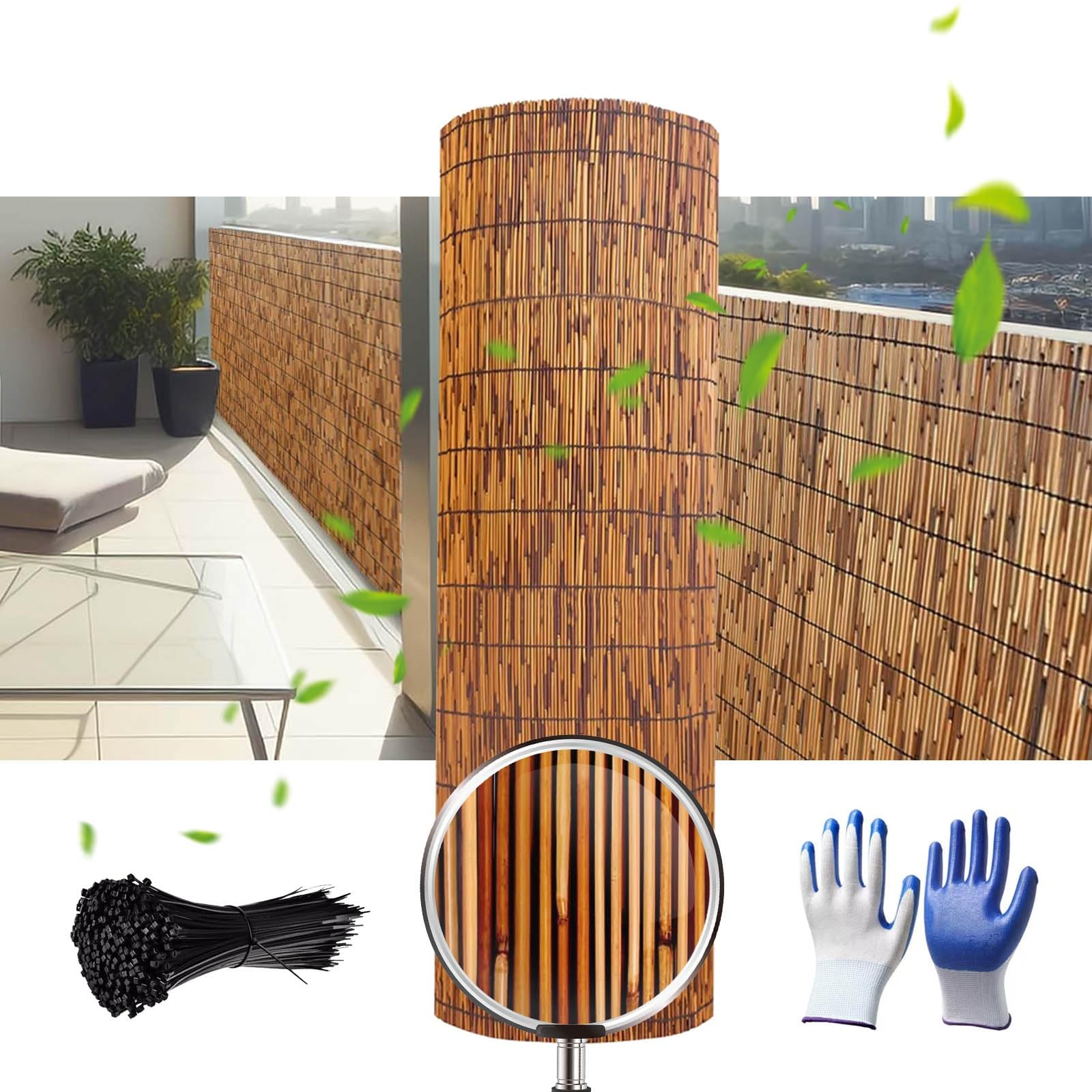 Natrlicher Balkon Sichtschutz Bambus Sichtschutzmatte aus Weide 50 60 70  80 90 100 110 120 130 140 150 160cm H Sichtschutzmatte Blickschutz  witterungsbestndiger fr Privatsphre Und Atmosphre : Amazon.de: Garten