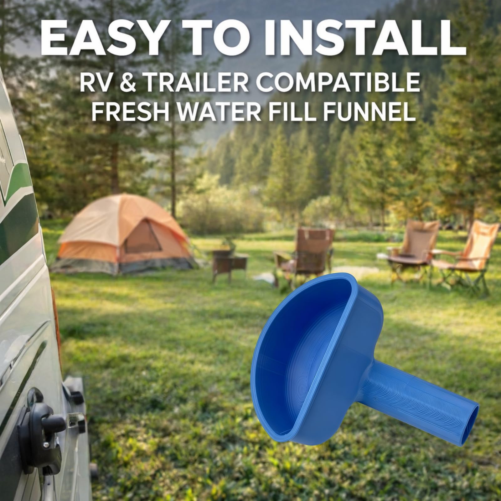 Funnel for Water Fill RV,Water Funnel,RV Wa/ter Tank Fu/nnel,R-V Wa/ter Filling Inlet Fu/nnel,3D Printed Anti-Spill Wide Mouth,for Van Trailer Motorhome Driving Camping Outdoor Travel Road Trip Picnic — view 7