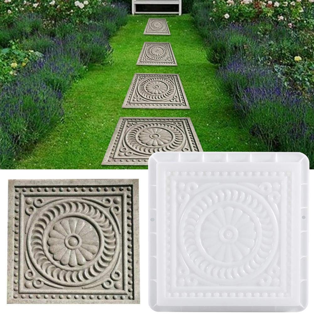 Square Paving Mould,DIY Garden Plastic Concrete Mold Stepping Stone Paver Brick Landscape Pedal Stone Path Mold