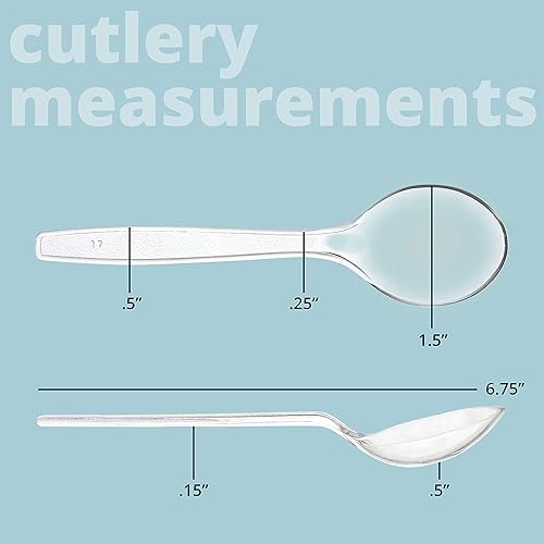 Miniatura 5 de Plasticpro Cucharas desechables de plástico transparente para sopa, utensilios pesados, paquete de 200 unidades