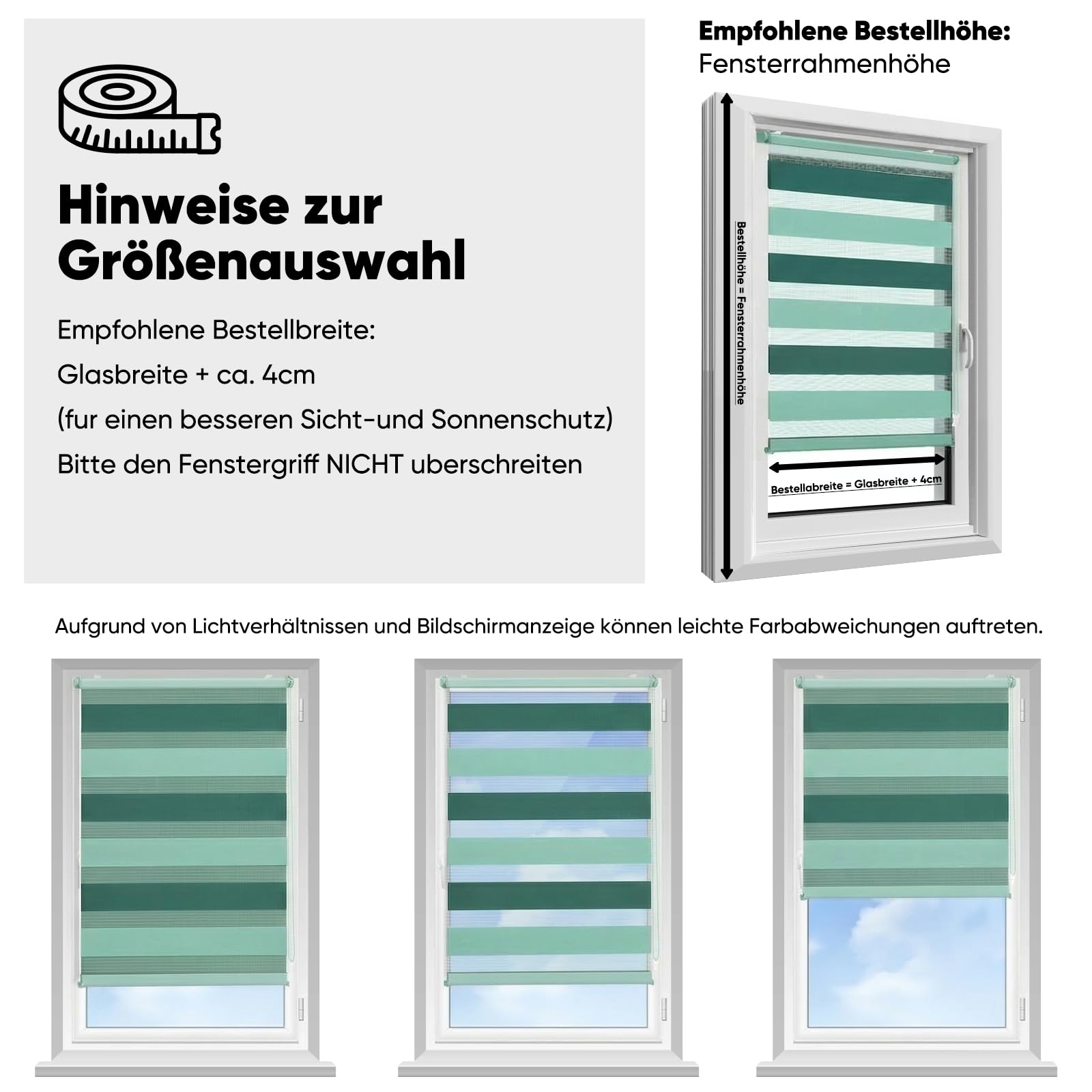 Sekey Doppelrollo Klemmfix ohne Bohren für Fenster – Bild 3