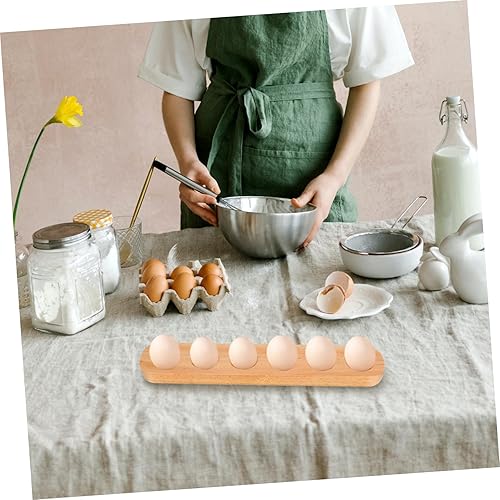 Miniatura 4 de Bandeja de huevos de madera, bandeja de almacenamiento de huevos de escritorio, bandeja de almacenamiento de huevos, organizador de almacenamiento