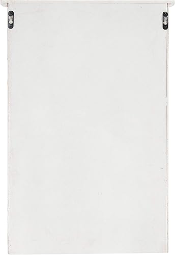 Miniatura 8 de Kate and Laurel Hutchins - Armario decorativo de pared de granja, 15 x 5.5 x 23 pulgadas, color marrón rústico y blanco, armario de madera rústica