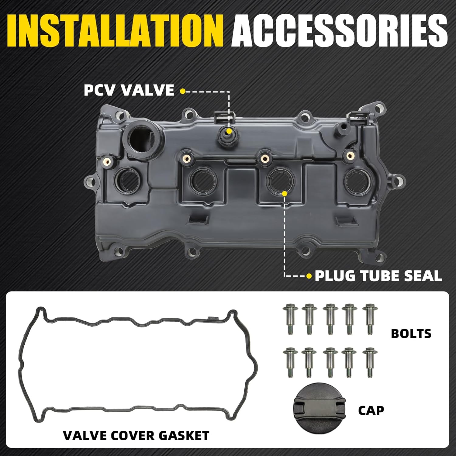 Engine Valve Cover Compatible with 2013-2018 Nissan Altima Rogue Murano 2.5L 2014 Pathfinder 2.5L 2014-2017 Infiniti QX60 Hybrid 2.5L Part 132643kY0A