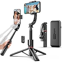 Smartphone Gimbal Stabilizer with Remote, Aluminum Extendable Selfie Stick Tripod, 360&deg; Automatic Rotation, Auto Balance for Live Video Recording, Vlogging, YouTube Compatible with iPhone and Android