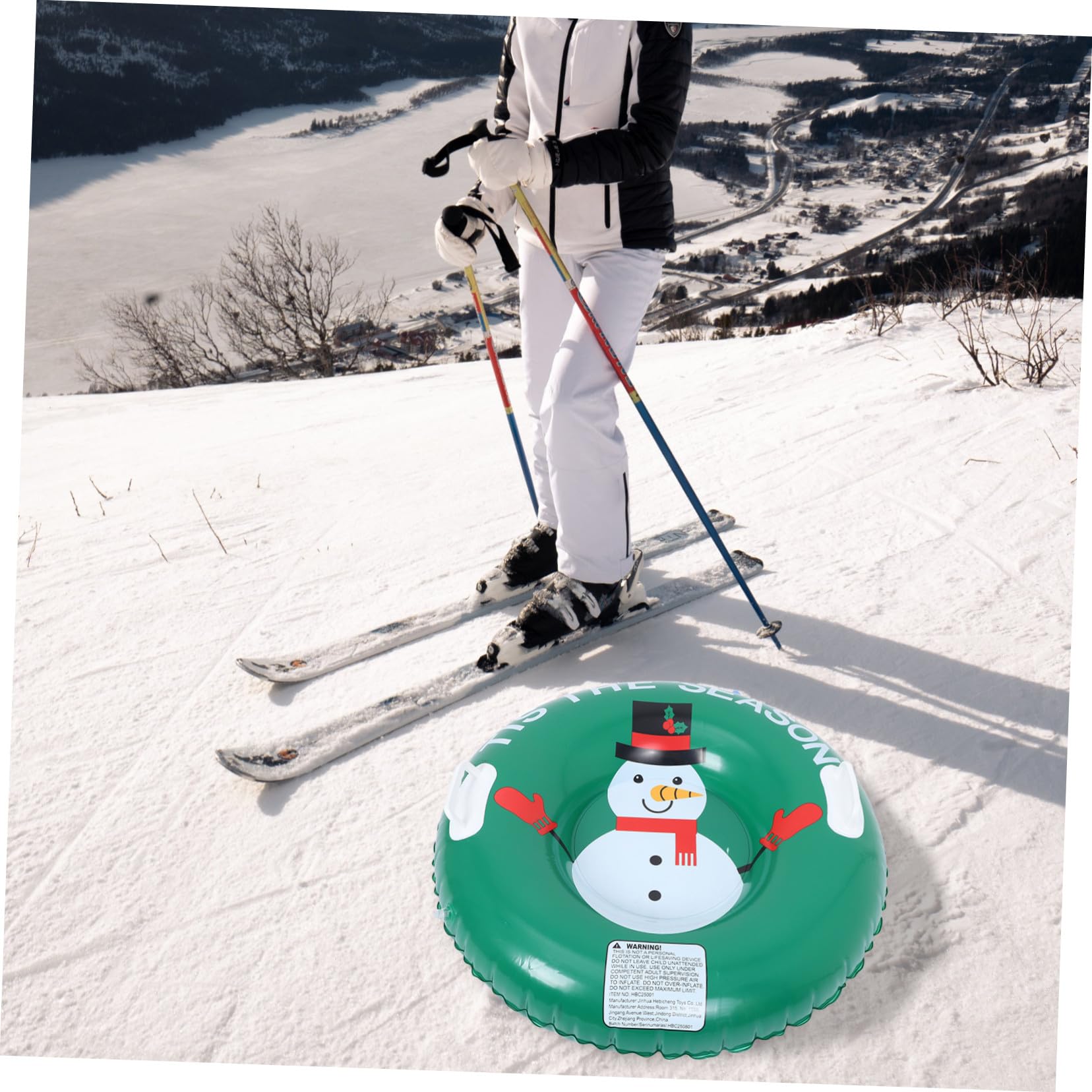 BESTonZON Tubo da Slittino Gonfiabile per Neve Ispessito Portatile con Maniglia Slitta da Neve per Esterni Adatta Ragazzo Ragazza Ragazza e Adulti