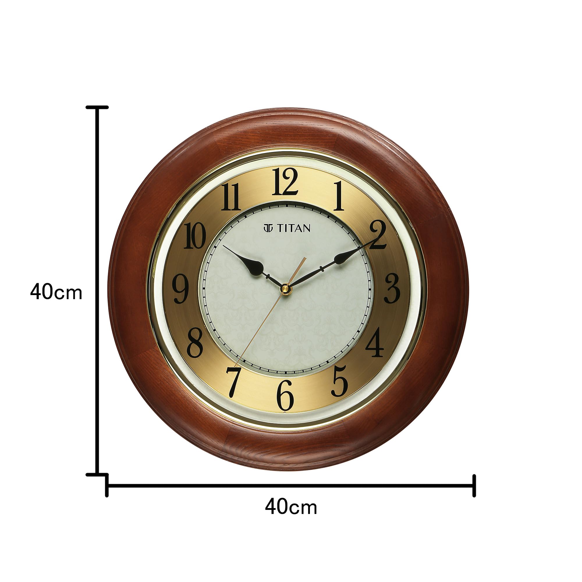 Buy Titan Grandeur Classic Wooden Wall Clock with Textured Dial