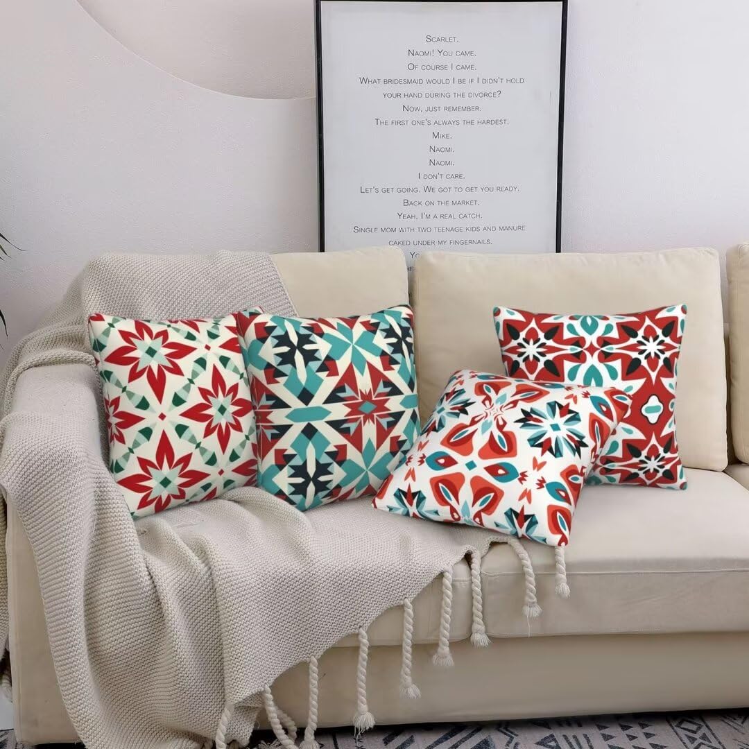 Cuscini per Divano Bohémien, Etnico Federe Cuscini Divano 60x60cm Cuscino Divano, Cuscini Letto Decorativi Copricuscino Divano, per Cuscini Home Room Divano Soggiorno Sedia Letto Decor, 4 Pezzi X443