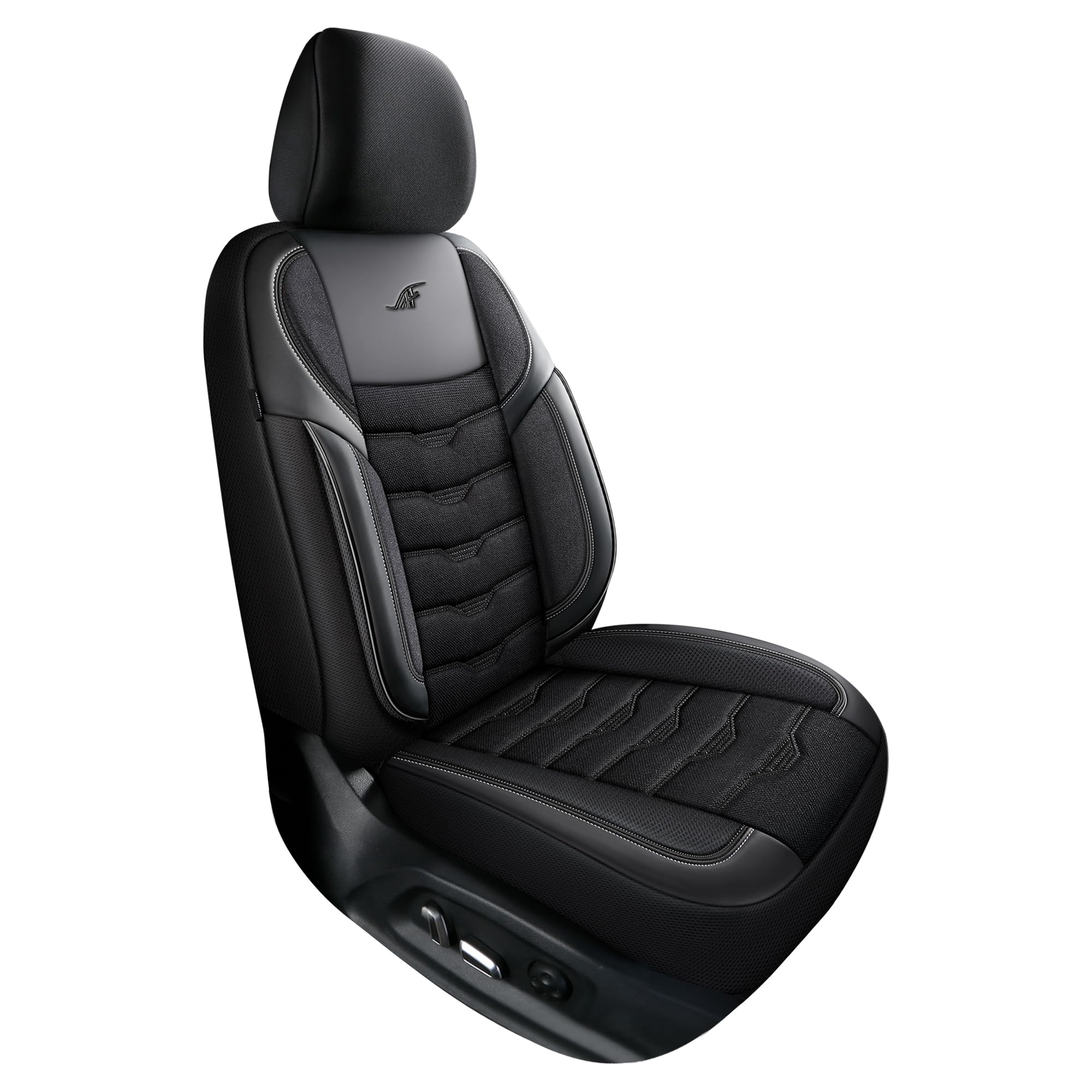 Housses de siège auto compatibles avec Renault Scenic 4 2016 | Jeu complet | Série AID | AID104 | Noir avec coutures noires