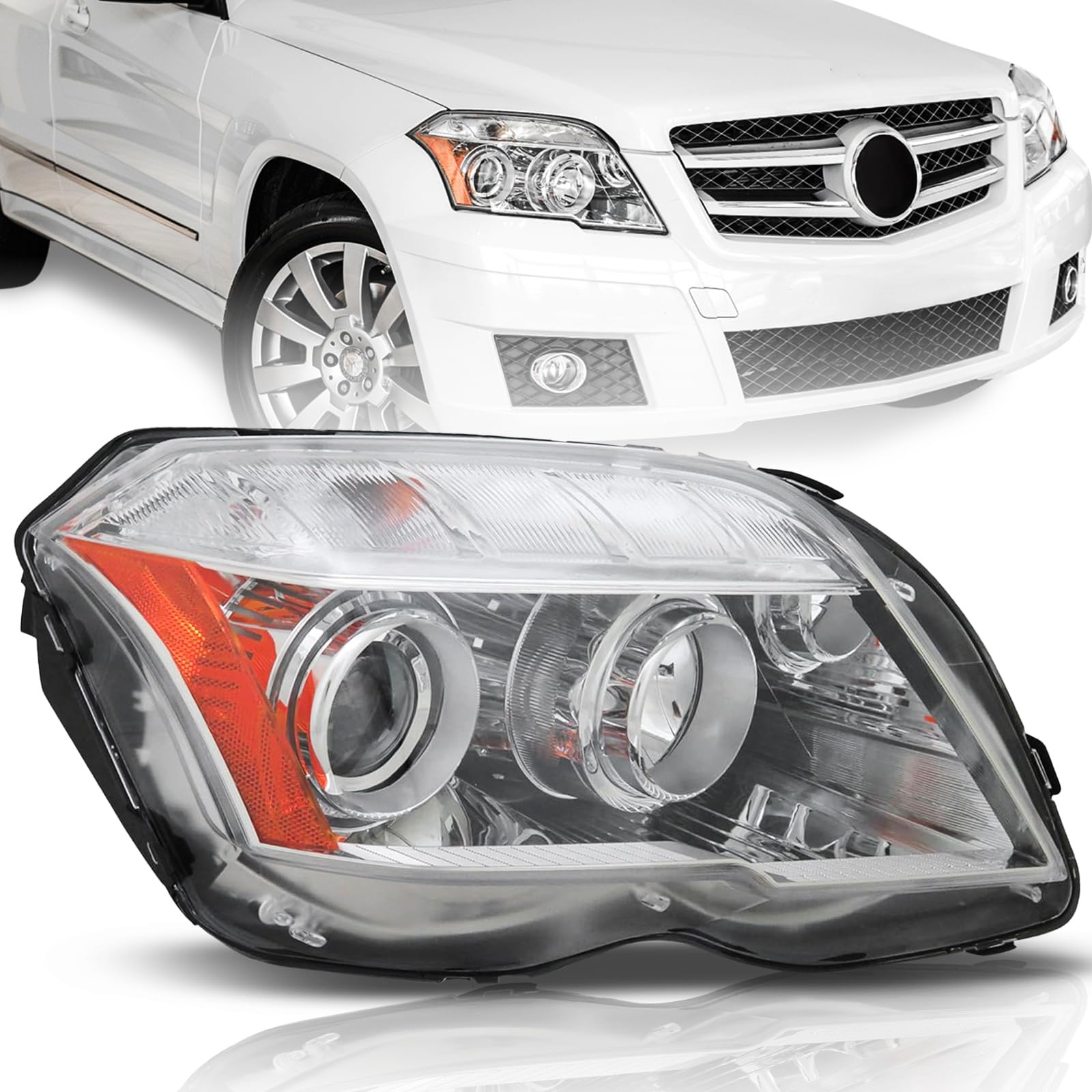 Juego Embellecedores Faros Antiniebla Cromados Para Mercedes GLK350 2010-2012 - Izquierdo Y Derecho (Evan-Fischer)