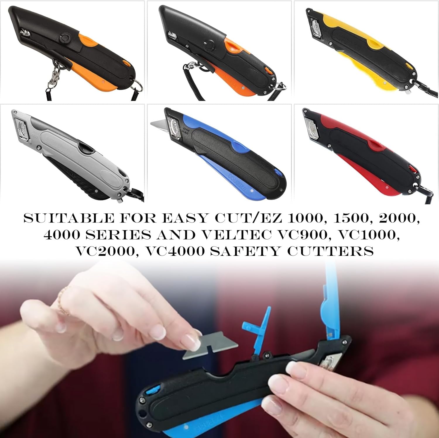 40Pcs Box Cutter Blades for Easy Cut/Ez 1000, 1500, 2000 and 4000 Safety Box Cutters/Knives
