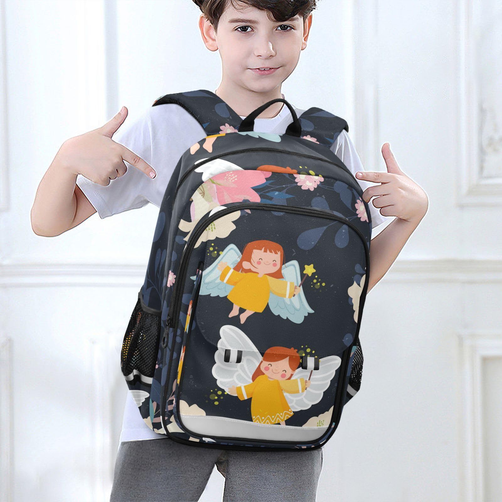 Vnurnrn Kleine Biene, Engel Schulter Rucksack Kinderrucksack Für Schule Mädchen Jungs Büchertasche Schülerrucksack mit Laptop Rucksäcke