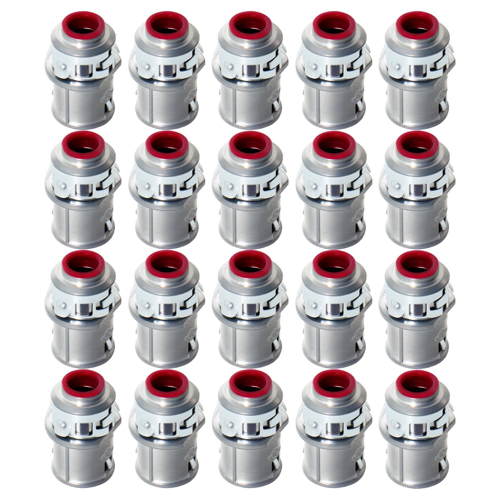 MAKERELE Metal-Clad Cable Connectors, 3/8 Inch (20 Pack)