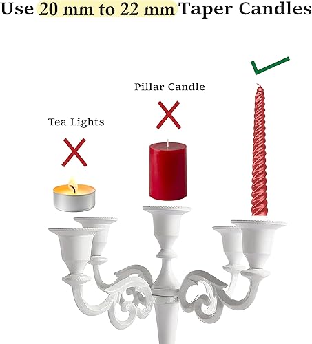 Vista 25 de Rely+ Candelabros de 5 brazos, decoración de interiores, cocina, mesa, velas, candelabros, centro de mesa (plateado)