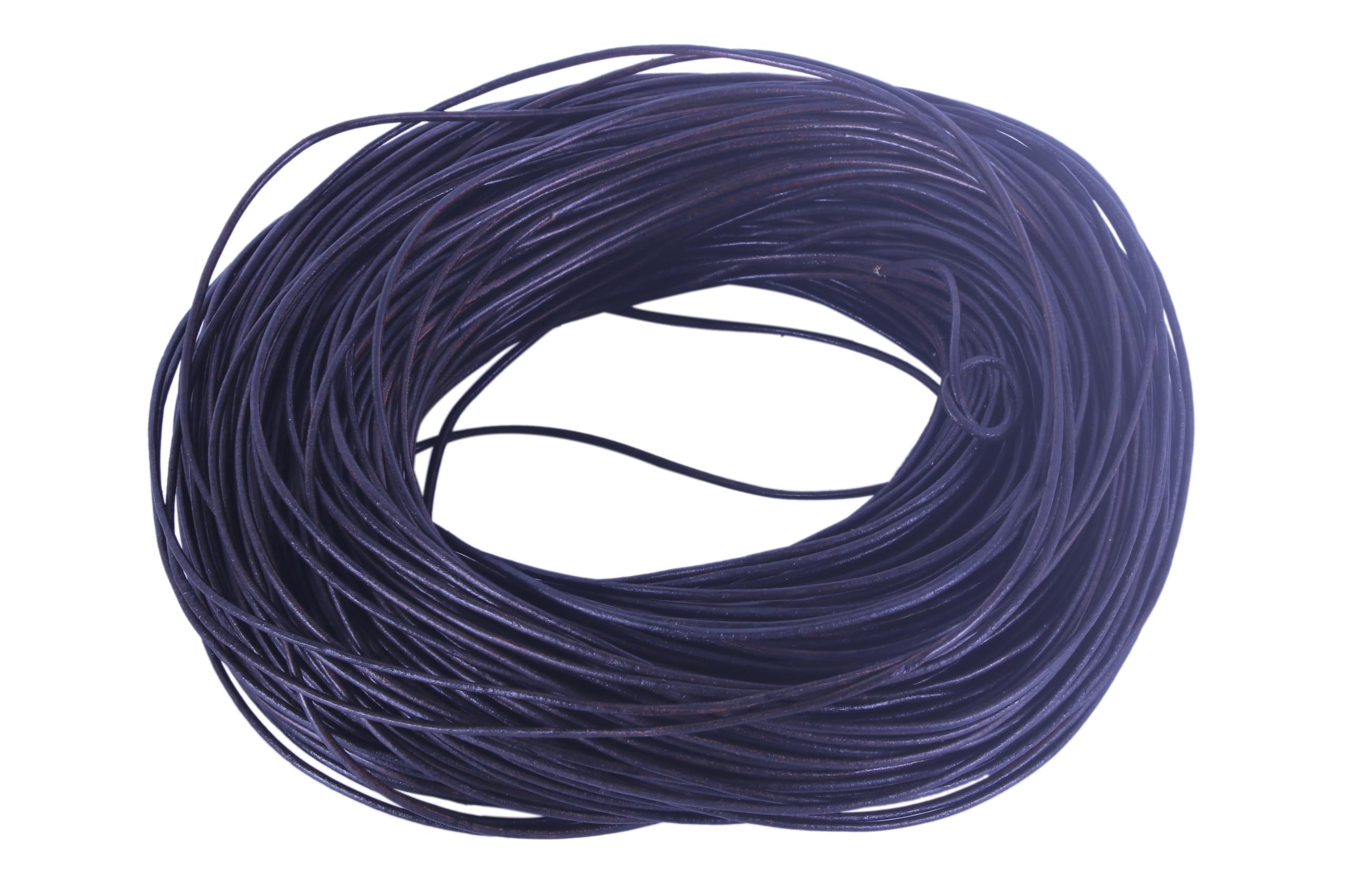 Cordón de cuero auténtico de 1.5 mm y 100 yardas en tono marrón rico para collares y artesanías