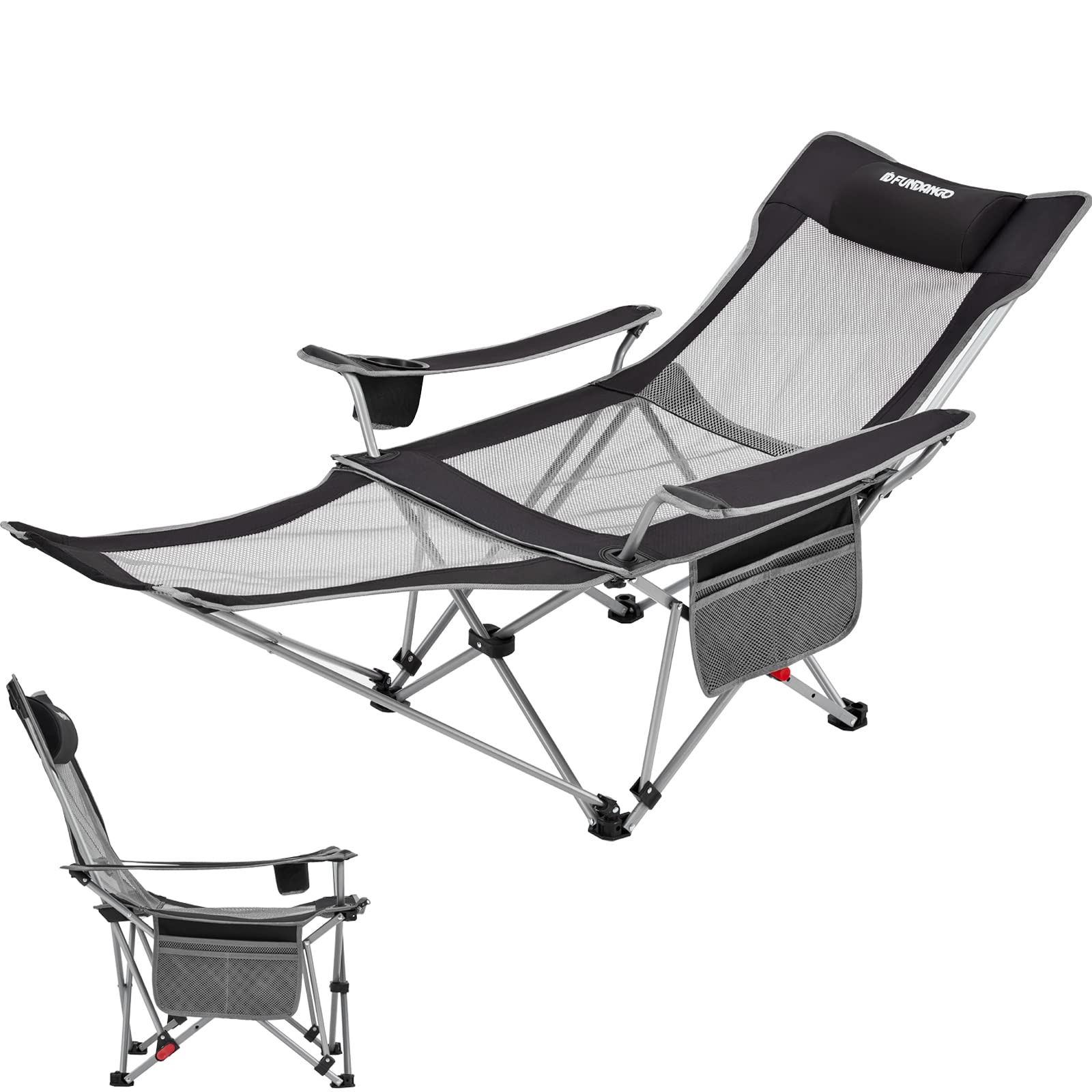Buy FUNDANGO Adjustable Folding Reclining Camping Chair with Removable