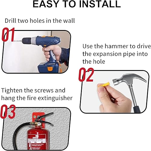 Miniatura 6 de Fire Extinguisher Mount, Pack of 4 Universal Fire Extinguisher Bracket, Holder for 10lb to 20lb fire Extinguisher. Holder for Dry Chemical and Water