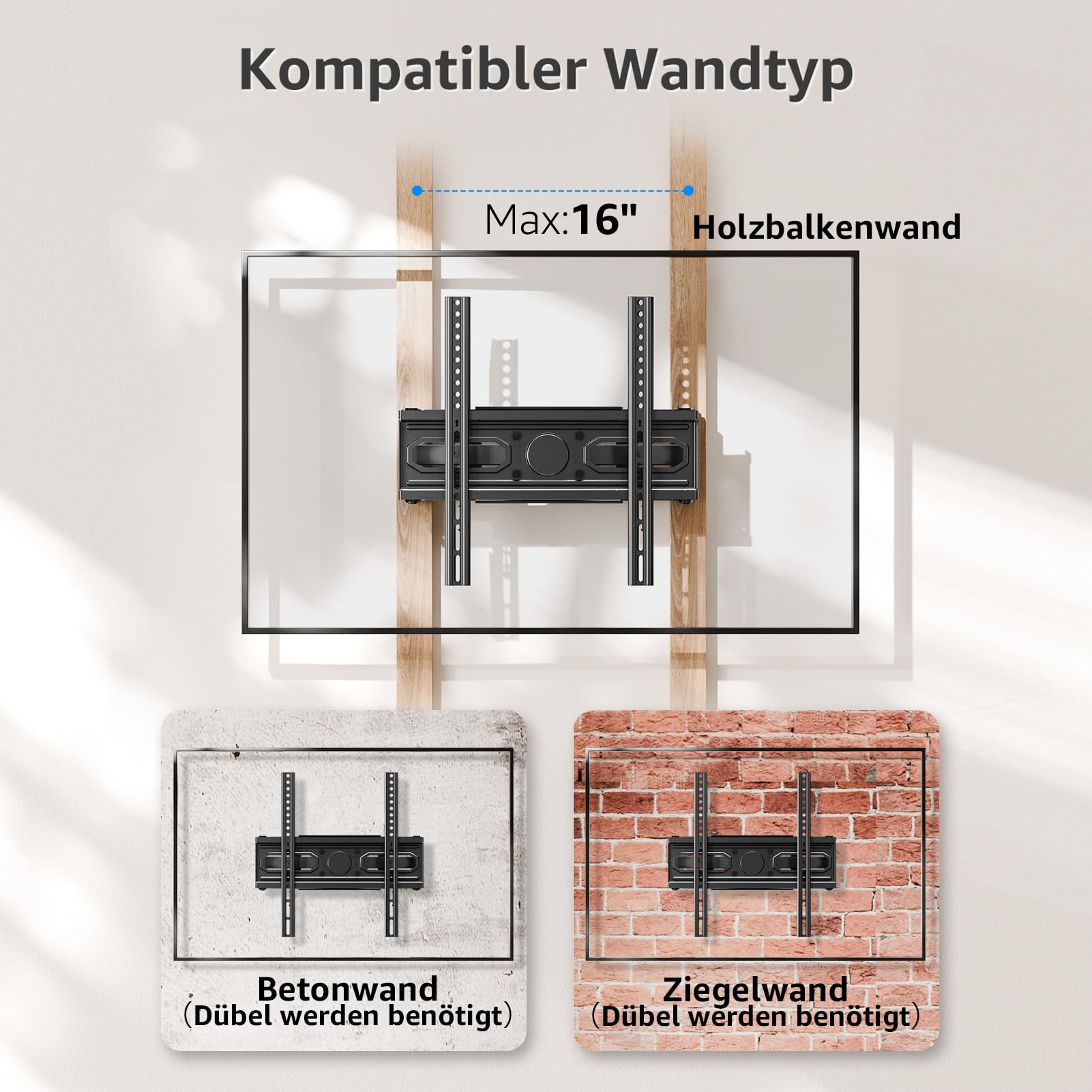 MOUNTUP TV Wandhalterung Schwenkbare Neigbare TV Halterun für 26-70 Zoll Flach & Curved LCD LED Fernseher bis zu 45kg, Max VESA 400x400mm
