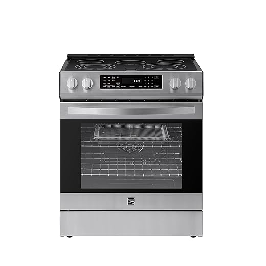 Kenmore 22-96843 5.6 cu. ft. Front-Control 5 Electric Range Stove with Triple and Dual Ring Elements Self-Clean Oven, Precision Set