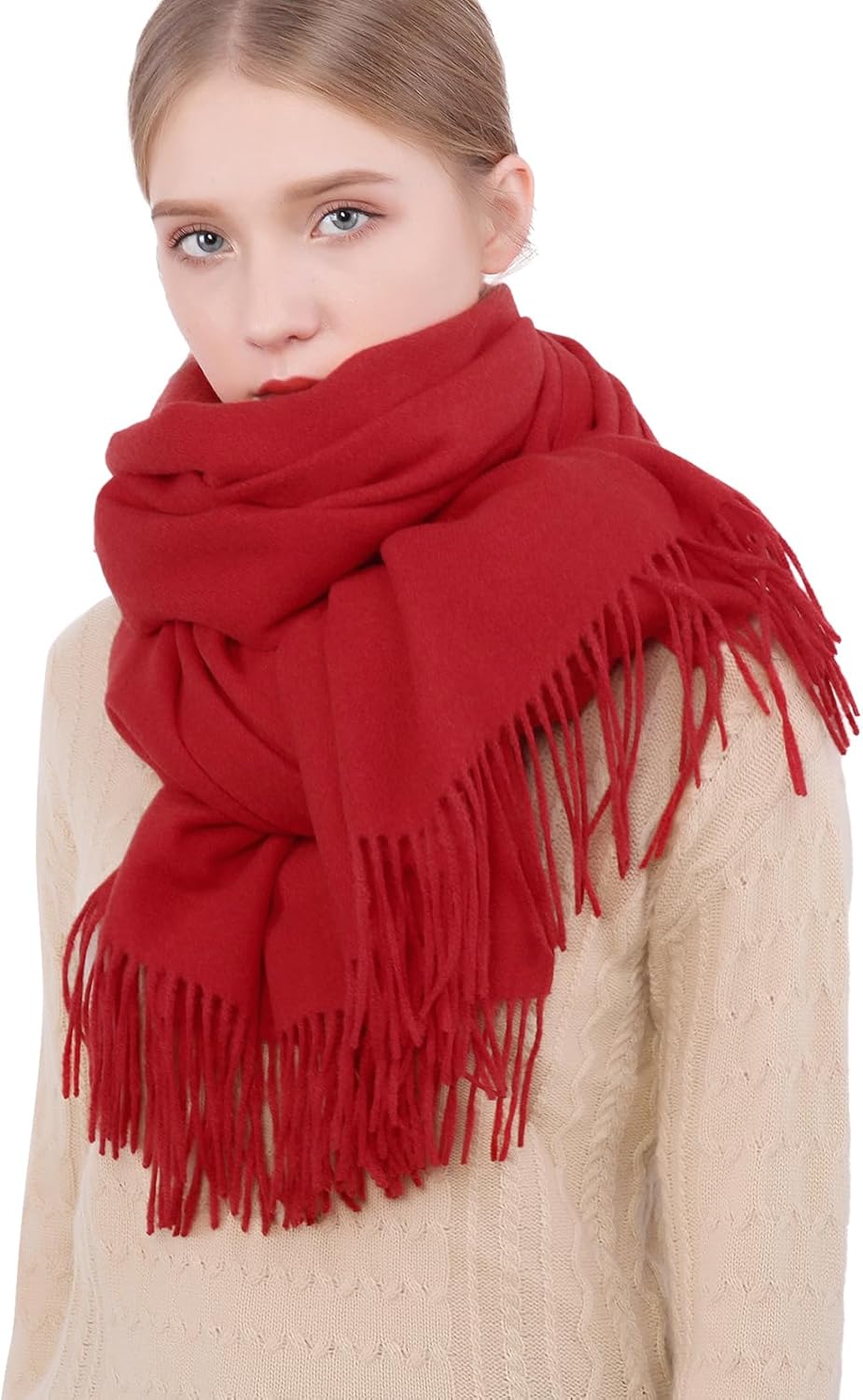 RIIQIICHY Winter Scarfs for Women Pashmina Shawls Wraps for Evening Dresses Large Warm Soft Scarves - Image 5