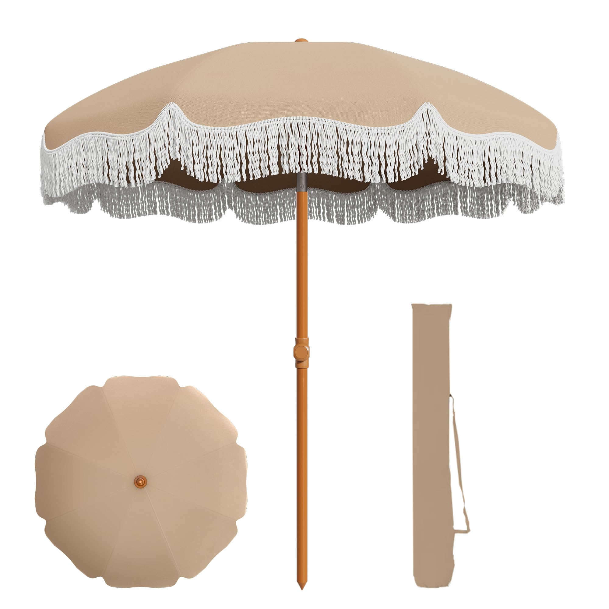 Photo 1 of AreShark 7ft Patio Umbrella with Fringe