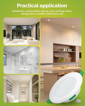 Fondiiz LED Downlights Ceiling, 6W, 3CCT, IP44 Waterproof, 12 Pack [Energy Class D]