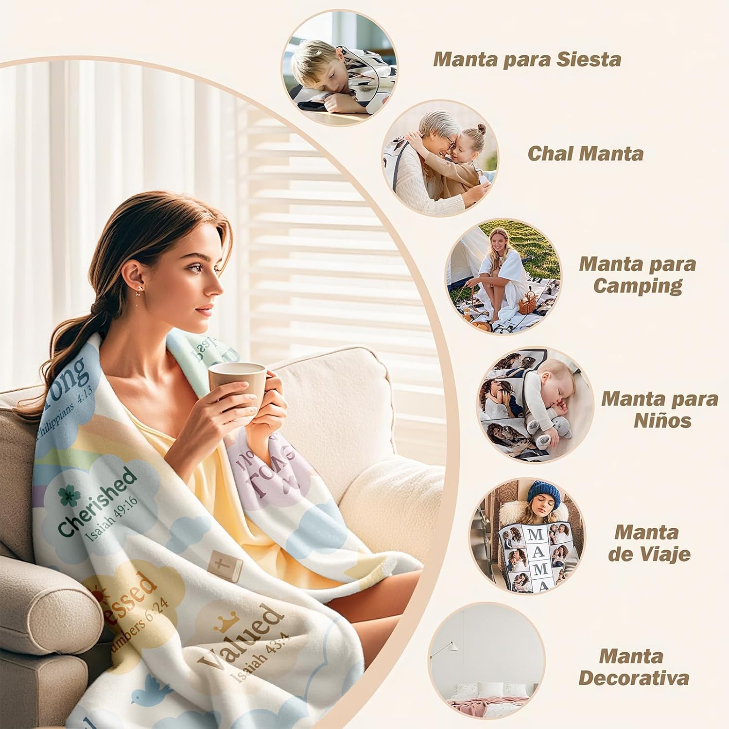 I Am a Child of God Christian Throw Blanket Gift, Inspiring Scripture Bible Verse Nursery Decor, 50'' x 60'', Baptism First Communion Confirmation Birthday Christmas Baby Shower - Image 7