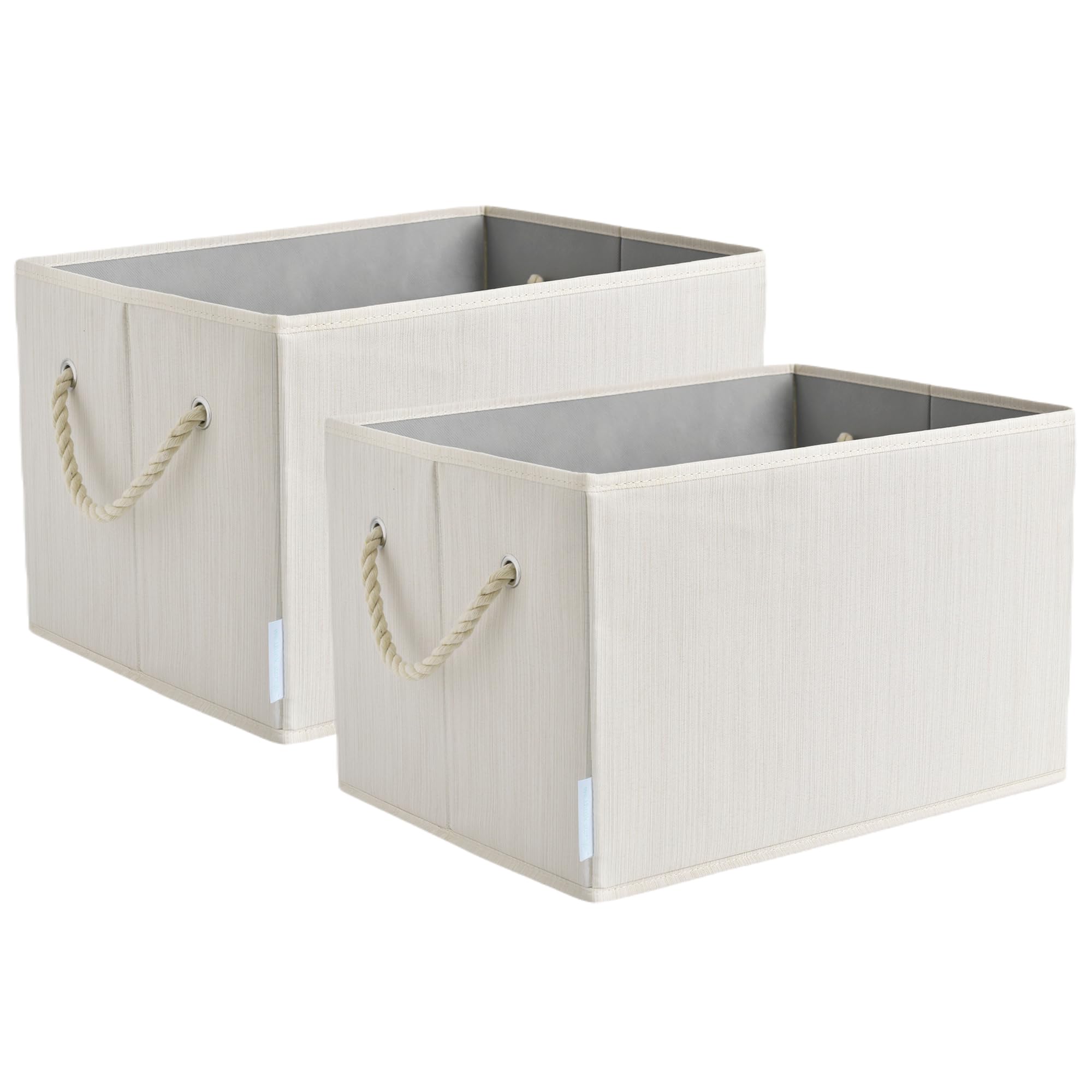 JS HANGER Contenedores de almacenamiento, 16.3 x 12 x 10.25 pulgadas, organizador de almacenamiento, caja de almacenamiento plegable de tela con asa, cestas de armario para organización, cesta de