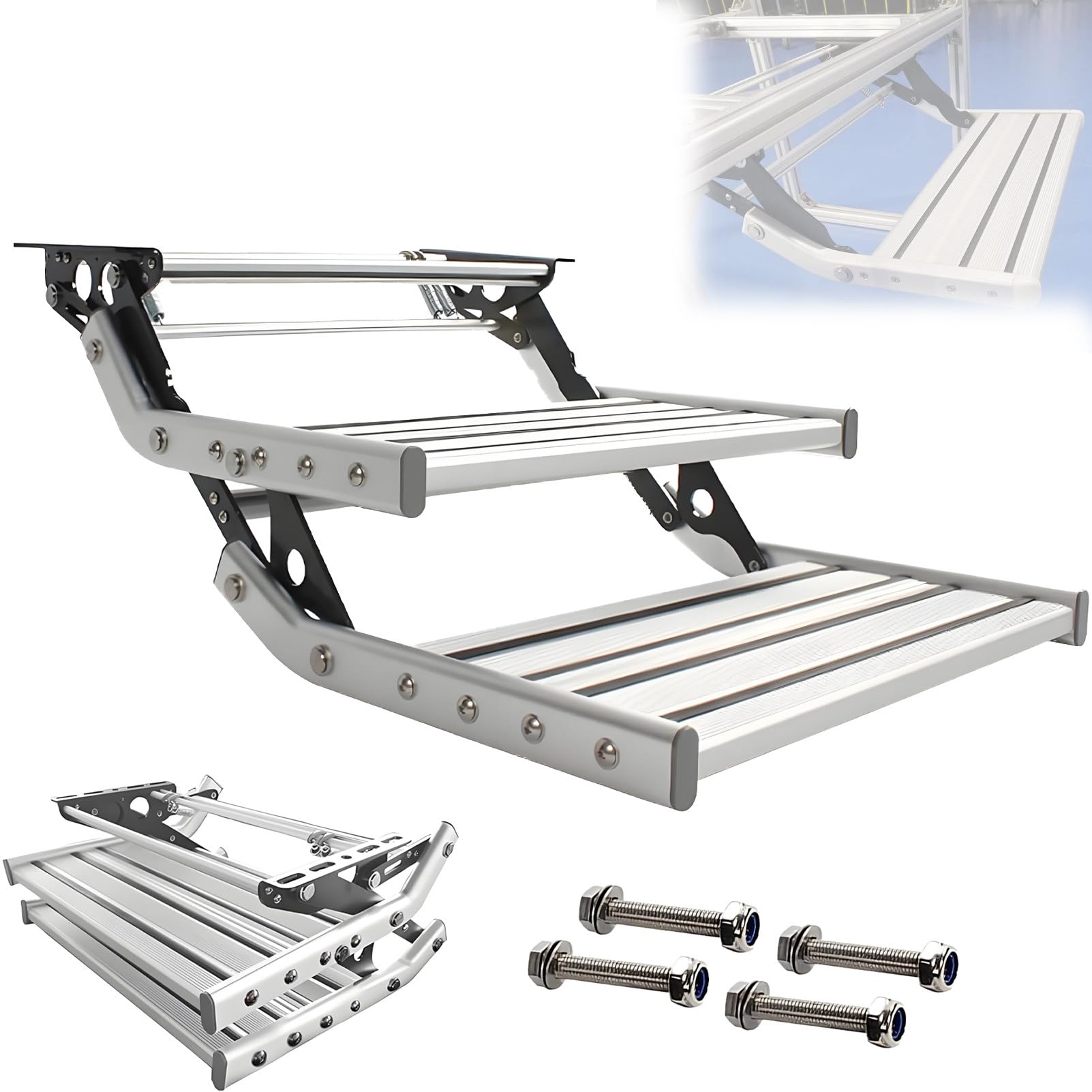 Stopek RęCzny Do Kampera, Elektryczny, Automatyczny/RęCzny, Z OśWietleniem Led, AntypośLizgowy, Szeroki Pedał, Do Kampera, Vana, Przyczepy Kempingowej 2Step-Manual