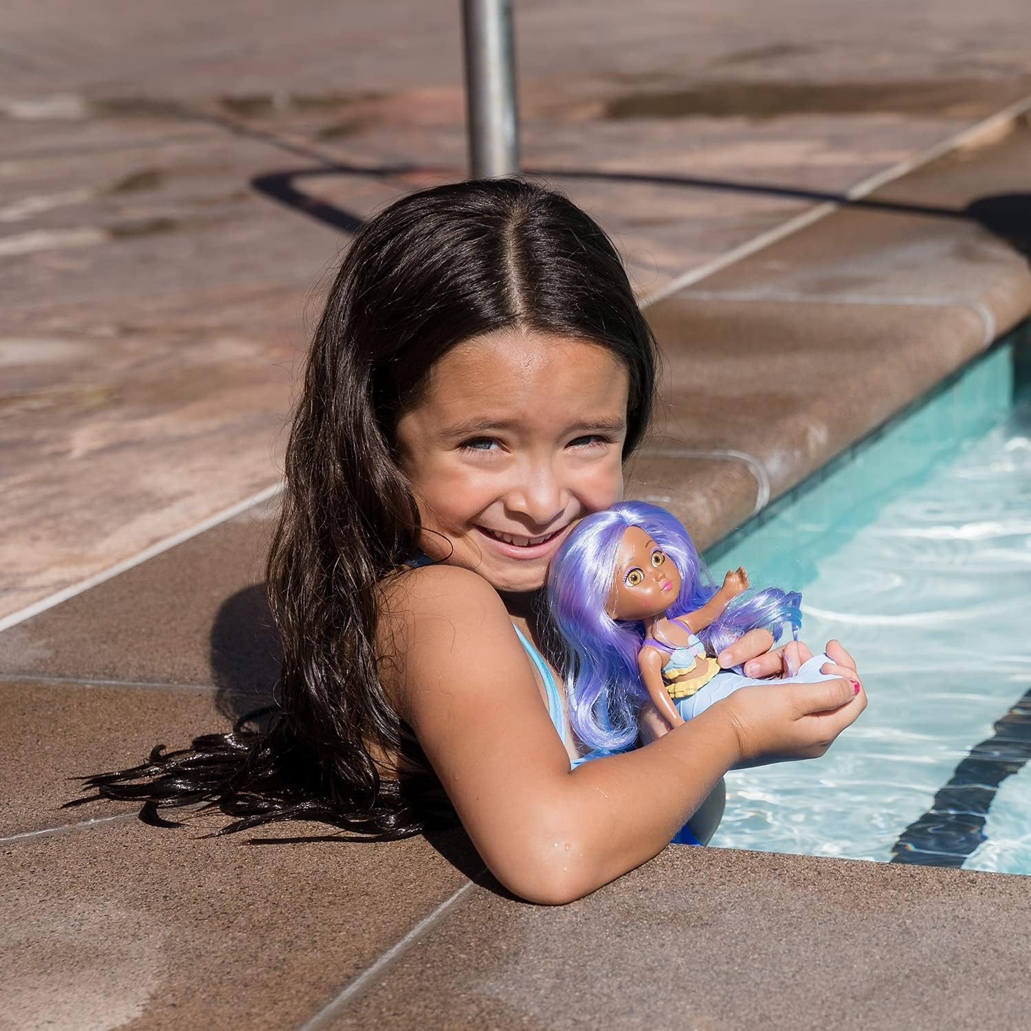 Adora Water Wonder Mermaid Dolls with Color-Changing Tail in Cold Water, 7" Toy Baby Doll with Movable Waist, Birthday Gift for Ages 1+ - Oceana