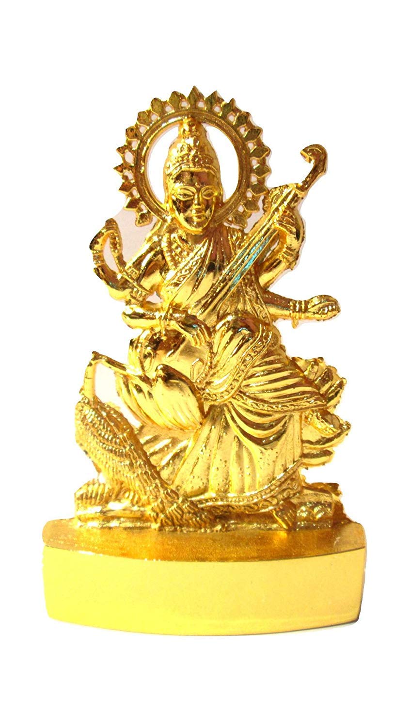Kiakashya Saraswati ji Idol/murti/statie Gold Colour