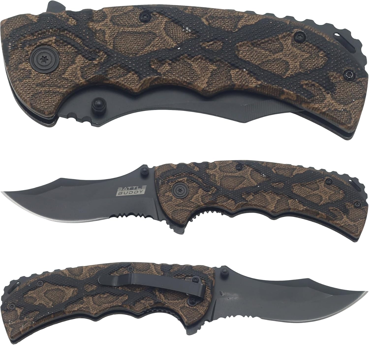 Tactical Pocket Knife - 420 Stainless Steel Blade, Folding Pocket Knife For Men, Perfect Hunting Accessories & Cool Knife For Outdoorsmen, Fisherman, & Collectors
