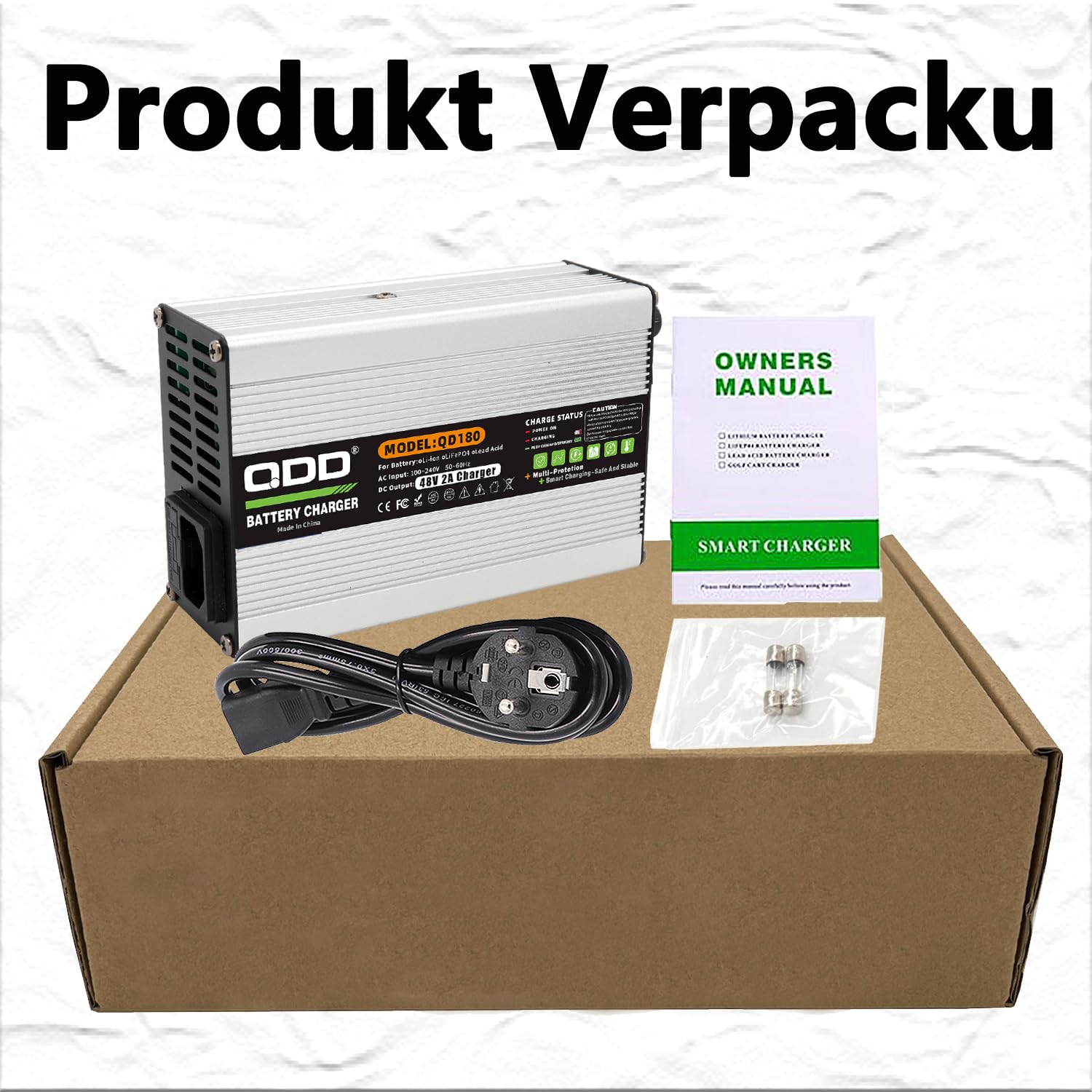 QDD Cargador de 24V 8 A Cargador de 27.6V de plomo-ácido para batería AGM-Gel-VRLA-OPZV de 24 V con conector XLR 1+2 de 3 polos