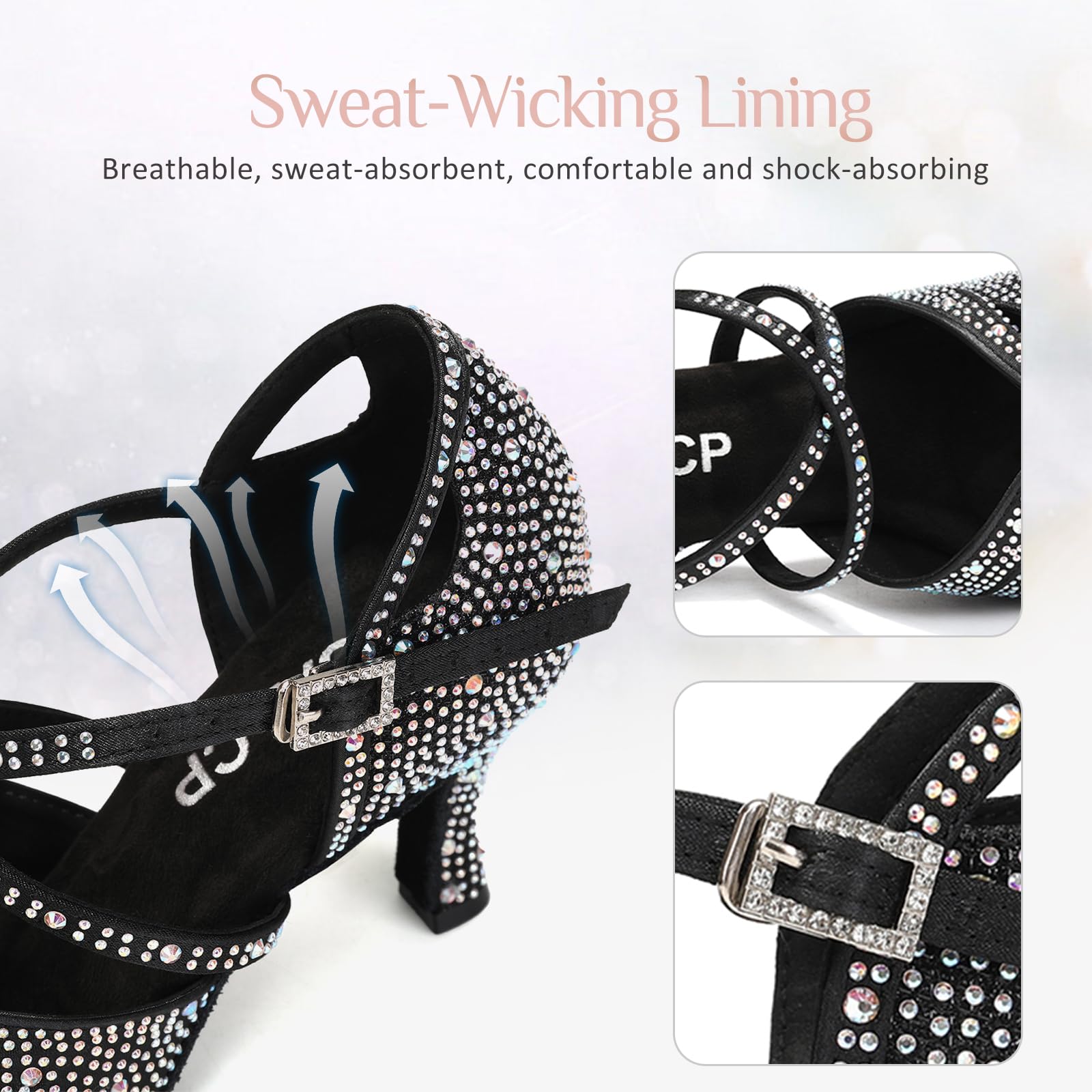 Damen Tanzen Schuhe Tanzschuhe Latein Salsa Glitzer Ballsaal Satin Strass Tanz Glitzer Offen Professionell Salsa Tango Bachata,YCL388,7.5 cm Absatz