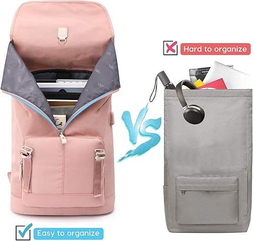 Miniatura 5 de YAMTION Mochila escolar para mujeres adolescentes y niñas, bolsa de libros para estudiantes universitarios para laptop de 17 pulgadas, bolsas de