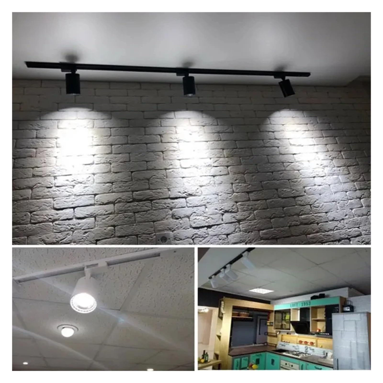 Zestaw Oświetlenia Szynowego LED COB Spot Led System Do Wystroju Domu Kuchnia Sypialnia Światła Lampa Szynowa Reflektory Elastyczny Montaż(3pcs White Body set,30W)