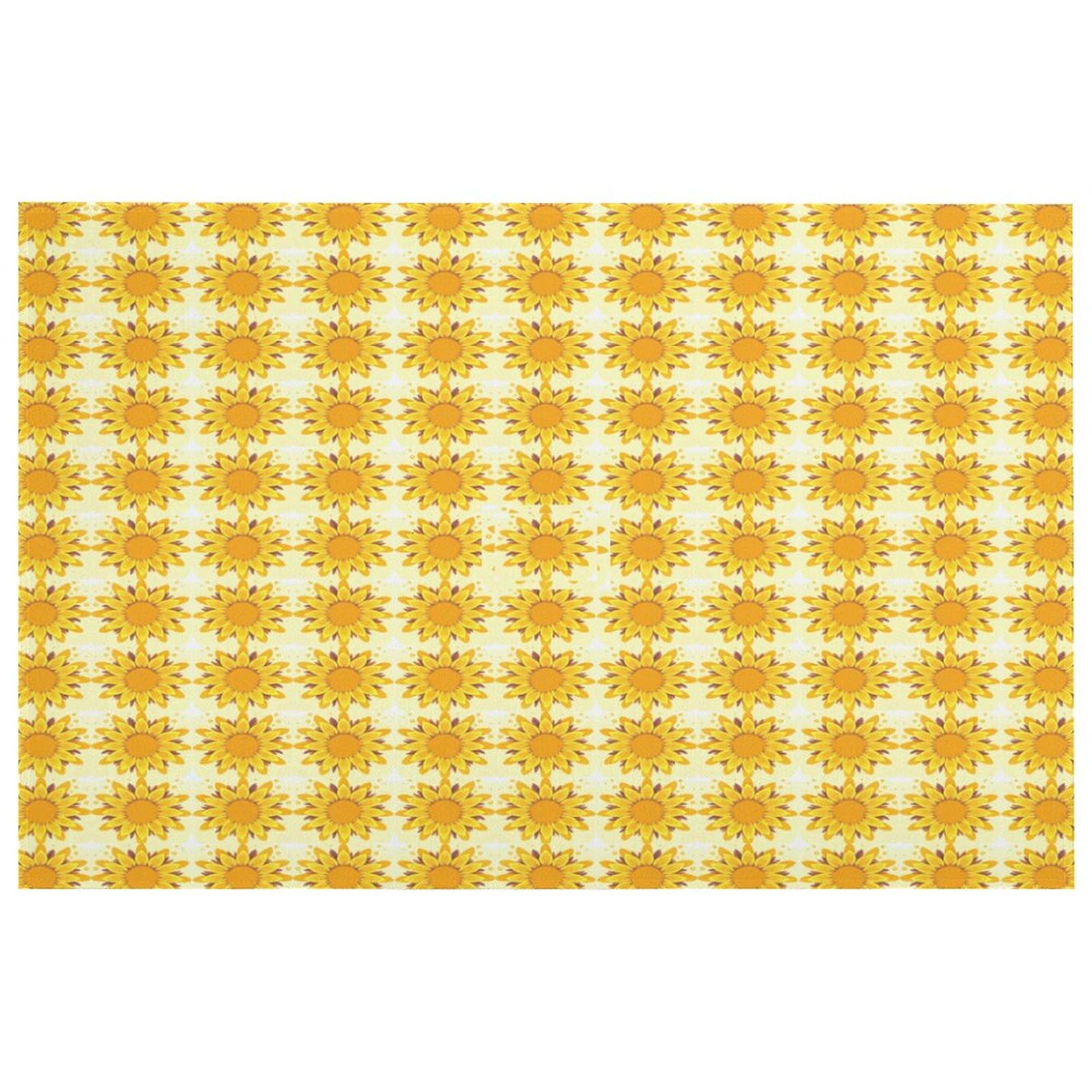 Tapis de cuisine lavable tournesol 40x60cm avec dossier antidérapant en caoutchouc pour chambre