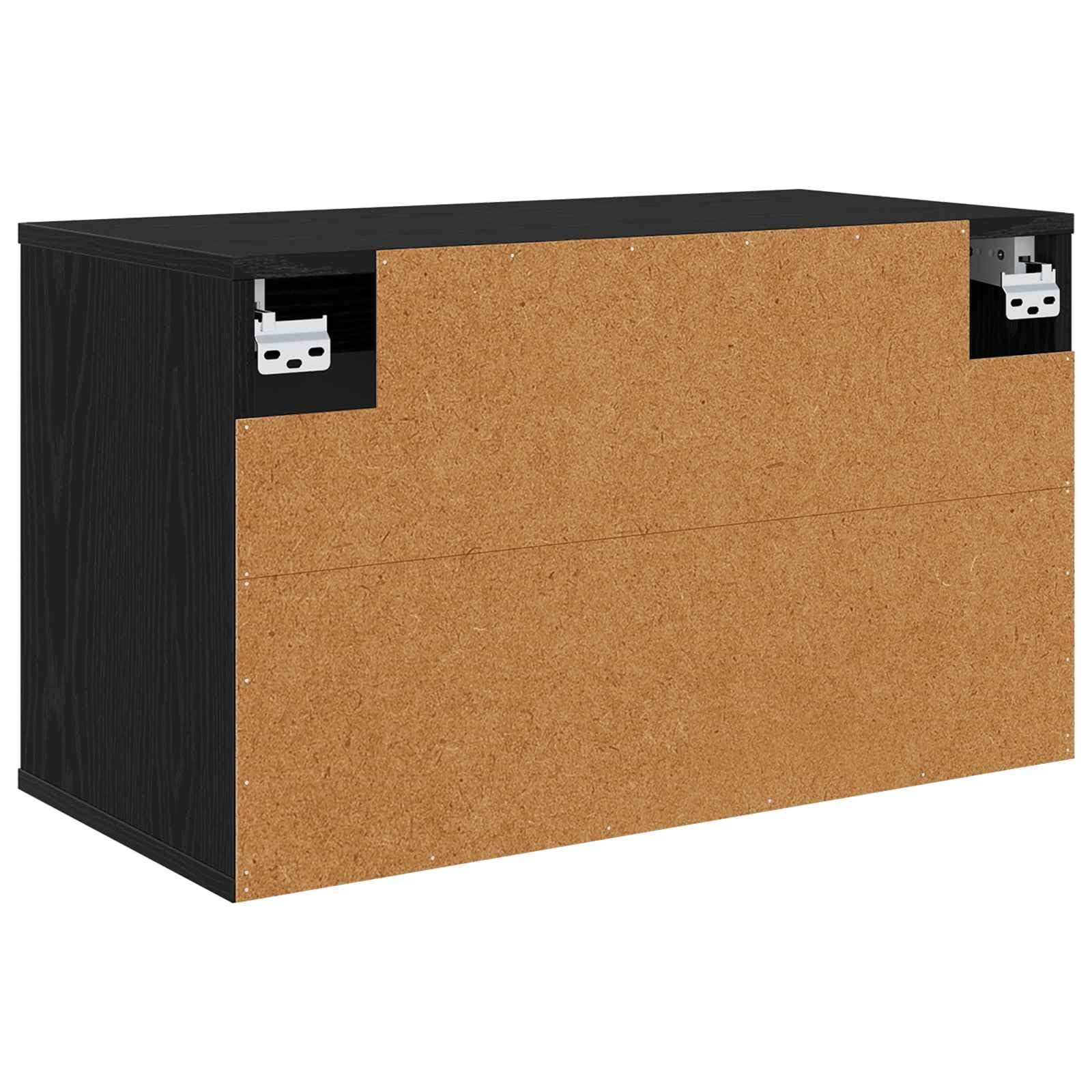 Mobile TV da Parete in Legno Ingegnerizzato 69 x 33 x 40 cm Rovere Nero