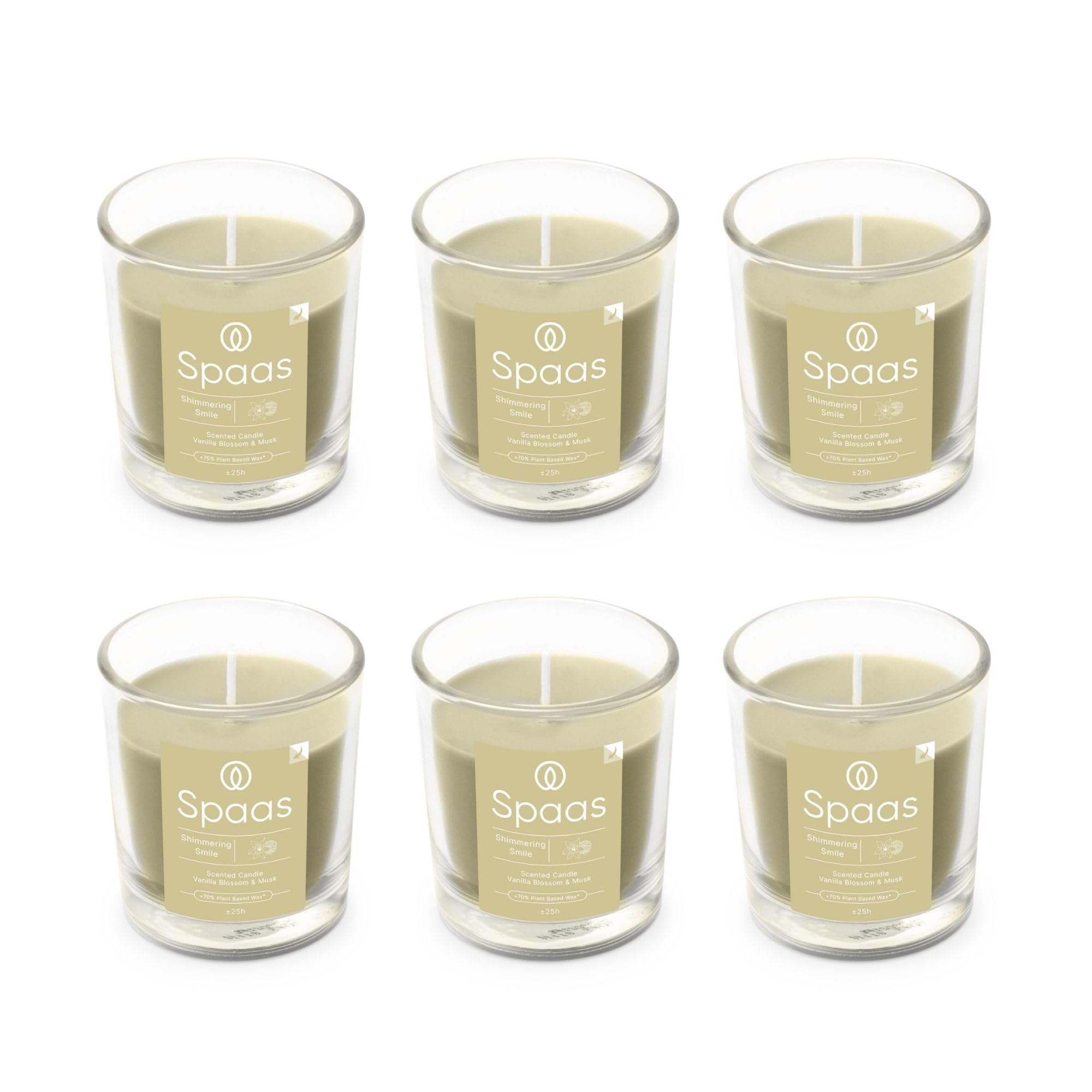 Spaas Beige 6X Scented Candle 25H, Shimmering Smile,