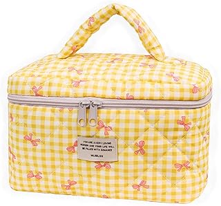 Bolsa de maquillaje acolchada de viaje grande...