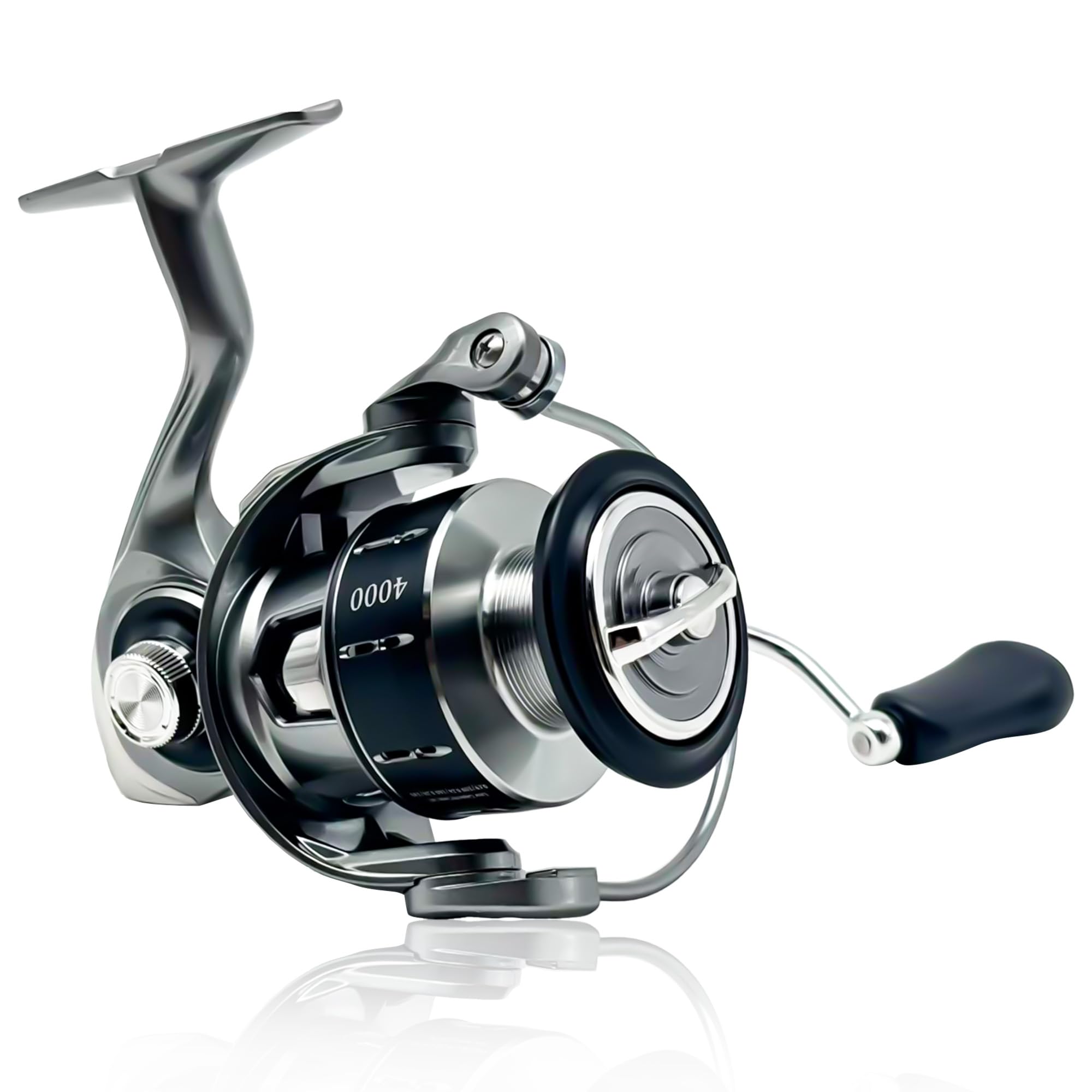 Spinning Fishing Reel – 5+1 Stainless Bearings, CNC Aluminum Spool, Brass Gear Shaft, Zinc Alloy Gear Plate, Nylon Body – Lightweight Saltwater/Freshwater Reel with Screw-in Aluminum Handle