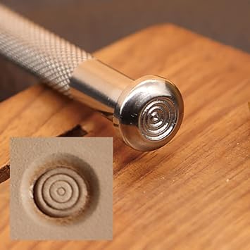 RUIQIN Leather Stamps, Spiral Flower Center Leather Stamping Tools, Professional Leather Carving Tools, Leather Crafting Tools for Leather Working and Leathercraft Spiral