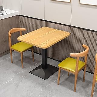 DEBARダイニングテーブル 木材 4人用キッチンテーブル ベースの高さ調整可能 ダイニングテーブルセット2人用 家庭、ビジネス、アパート、茶室に適しています B 60x60x75cm