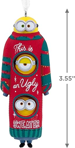 Miniatura 4 de Hallmark Minions: The Rise of Gru, Bob, Kevin y Stuart The Minions en suéter navideño feo adorno navideño