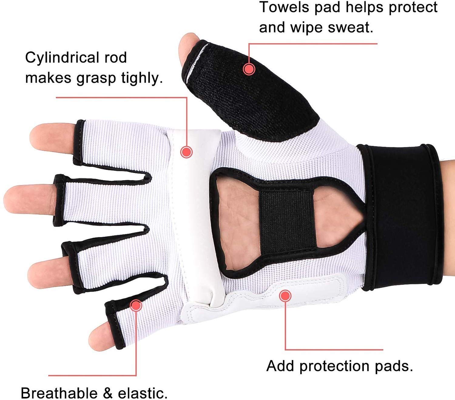 Taekwondo Gloves Men Women Kids Half Finger Leather for Martial Arts Training Equipment MMA Sparring - Image 4