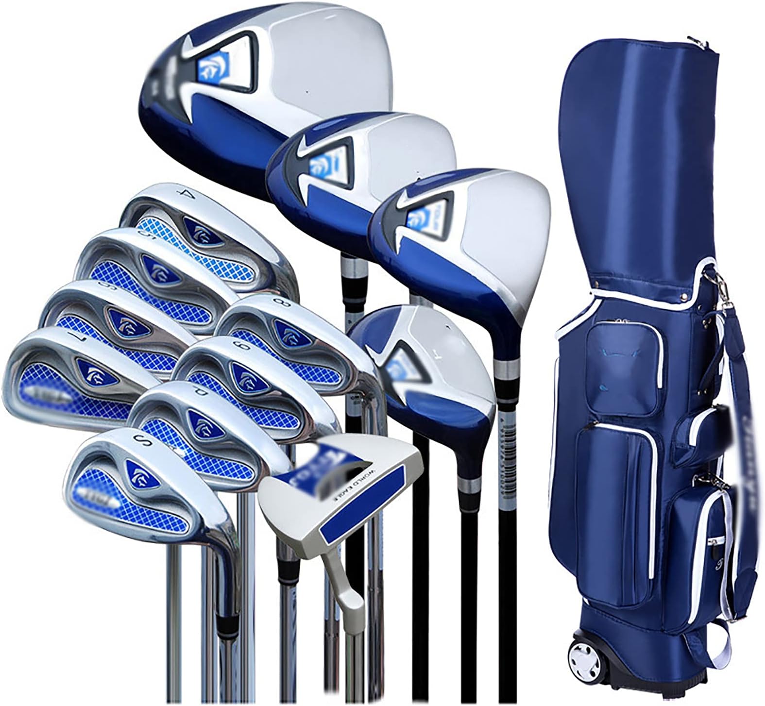 WWART Men's Complete Golf Club Set - 13 Piece Right Handed Beginner's Full Set With Standard Ball Bag, Carbon Shaft